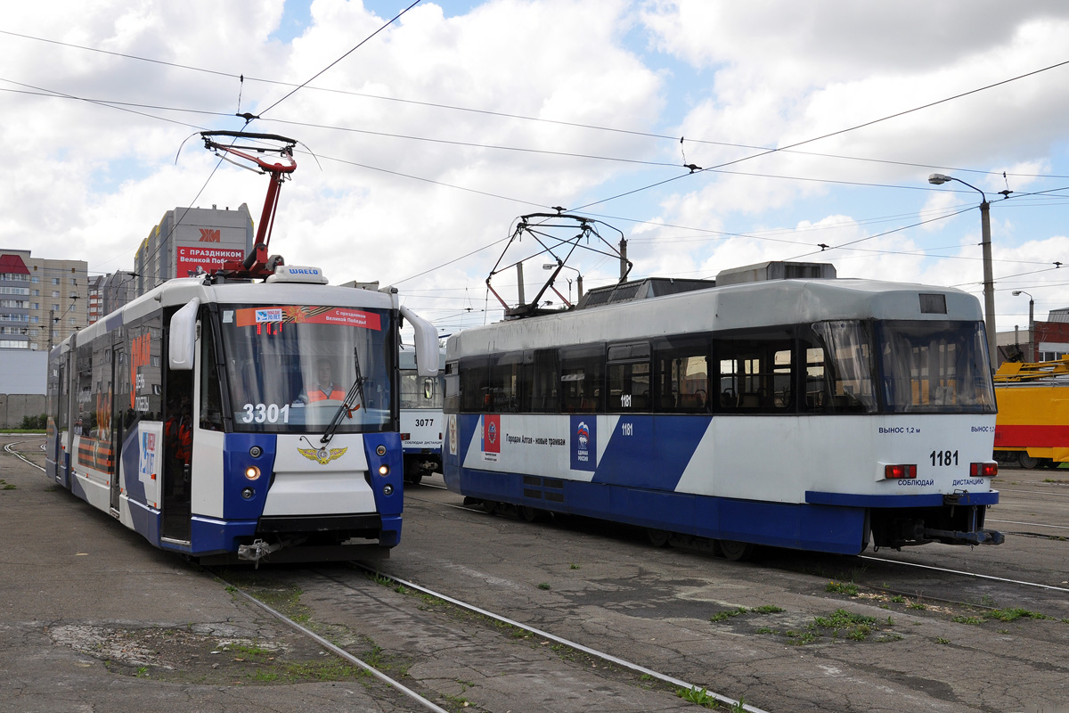 Барнаул, 71-152 (ЛВС-2005) № 3301; Барнаул, Tatra B3DM КВР Барнаул № 1181; Барнаул — Учения по чрезвычайным ситуациям на транспорте 2015 г.