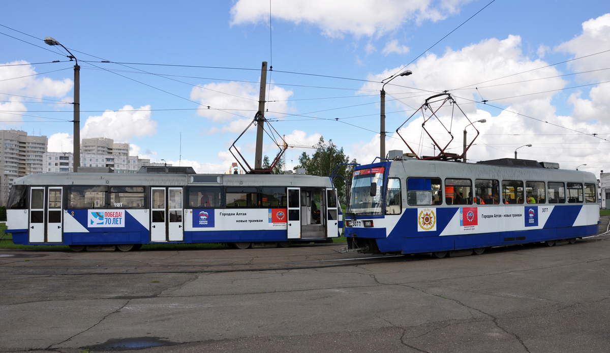 Барнаул, Tatra B3DM КВР Барнаул № 1181; Барнаул, Tatra B3DM КВР Барнаул № 3077; Барнаул — Учения по чрезвычайным ситуациям на транспорте 2015 г.