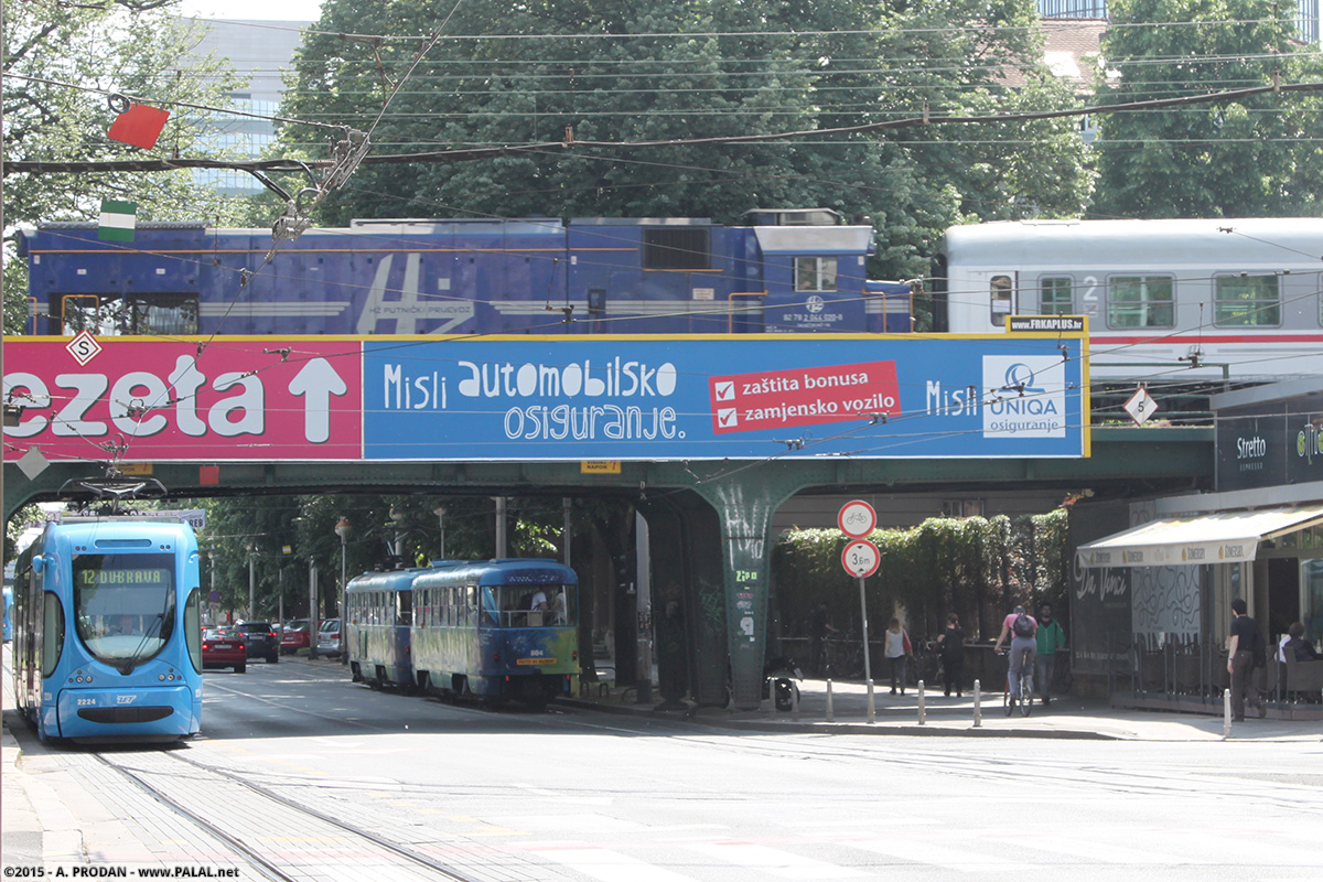 Загреб, Končar TMK 2200 № 2224; Загреб, Tatra B4YU № 804