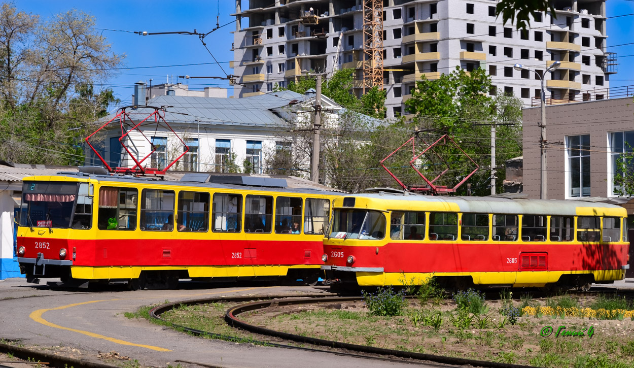 Волгоград, Tatra T6B5SU № 2852; Волгоград, Tatra T3SU (двухдверная) № 2605