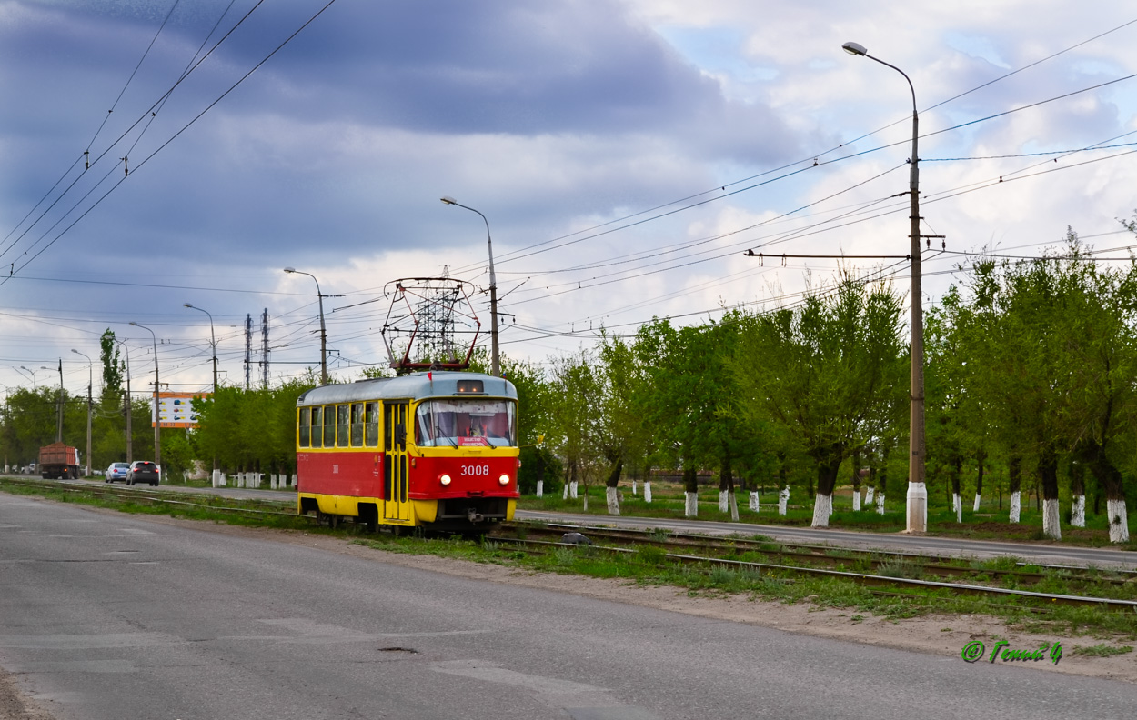 Волгоград, Tatra T3SU (двухдверная) № 3008