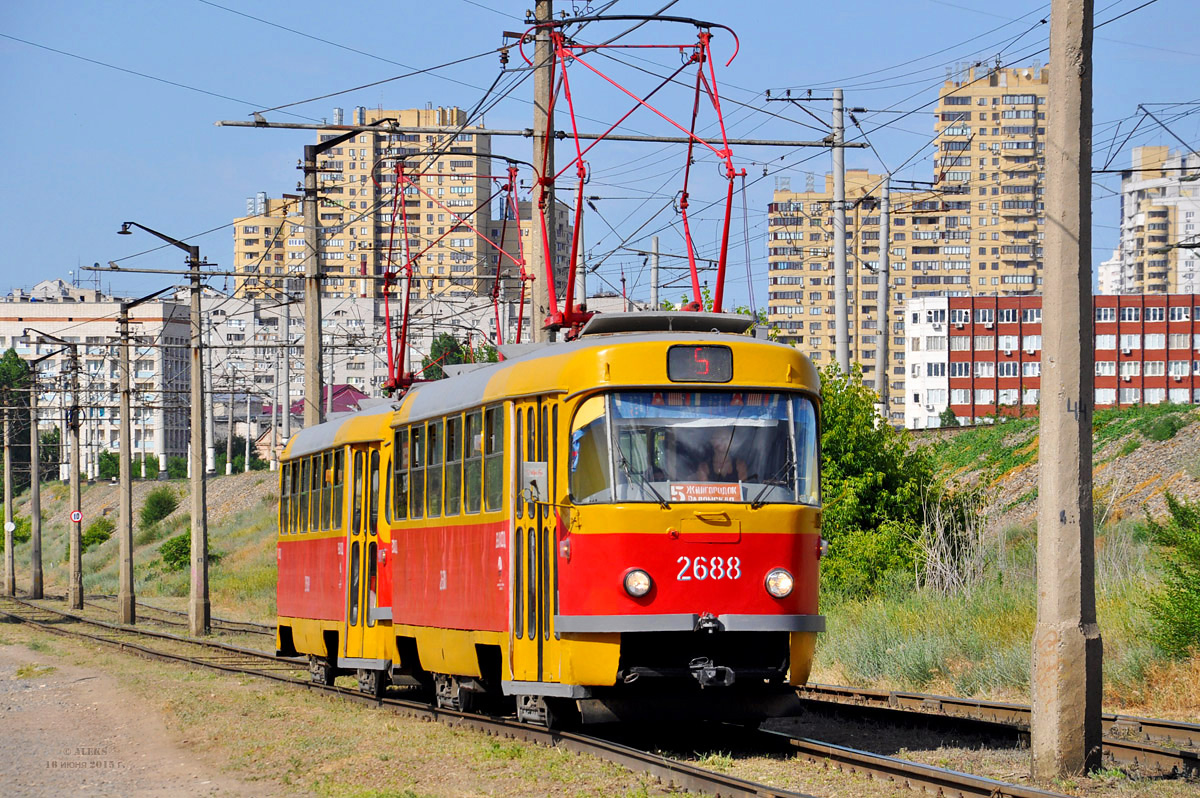 Волгоград, Tatra T3SU (двухдверная) № 2688; Волгоград, Tatra T3SU (двухдверная) № 2689
