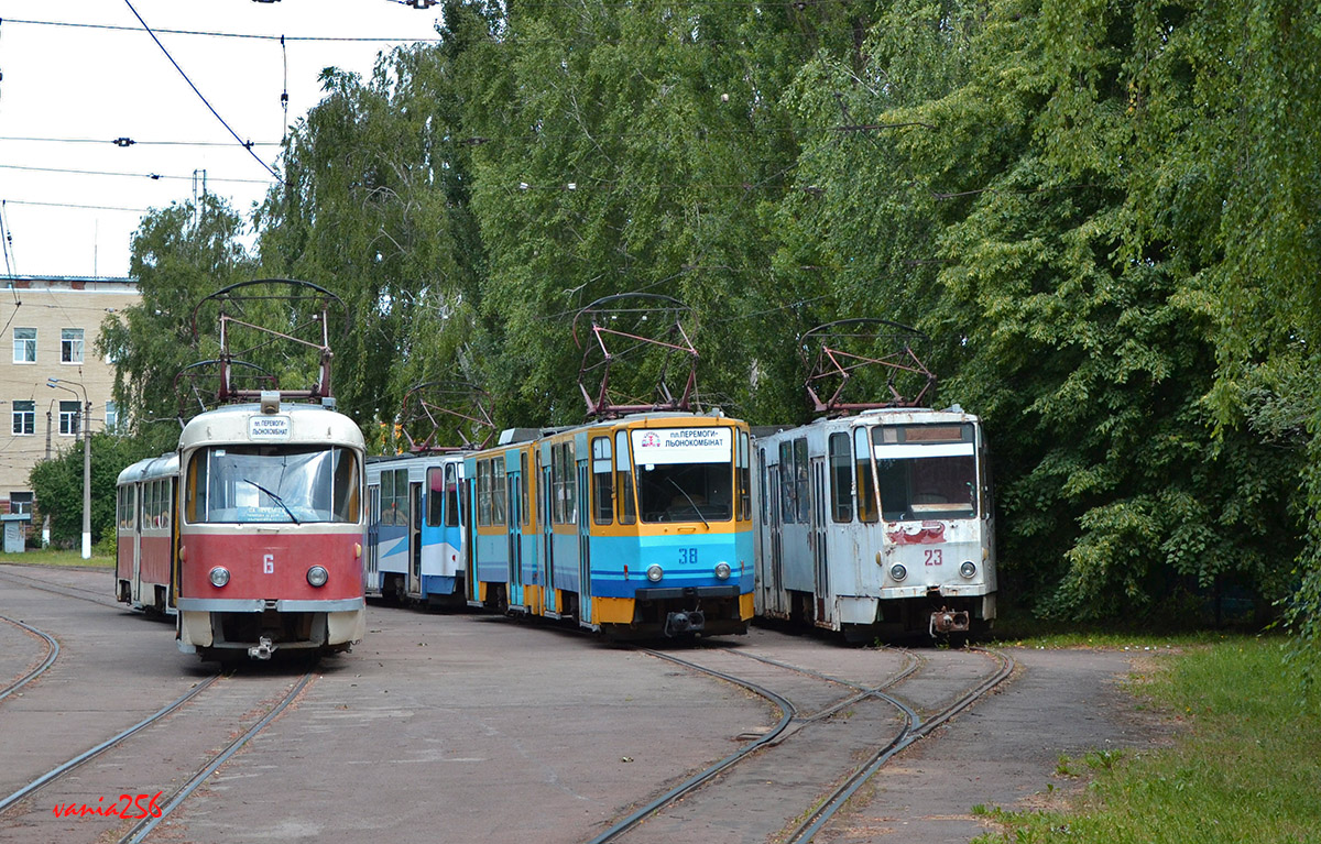 Житомир, Tatra T4SU № 6; Житомир, Tatra KT4SU № 38; Житомир, Tatra KT4SU № 23