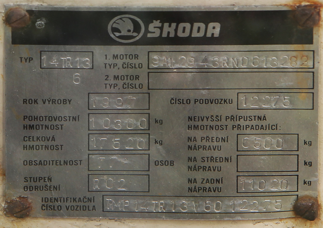 Пардубице, Škoda 14Tr13/6M № 376