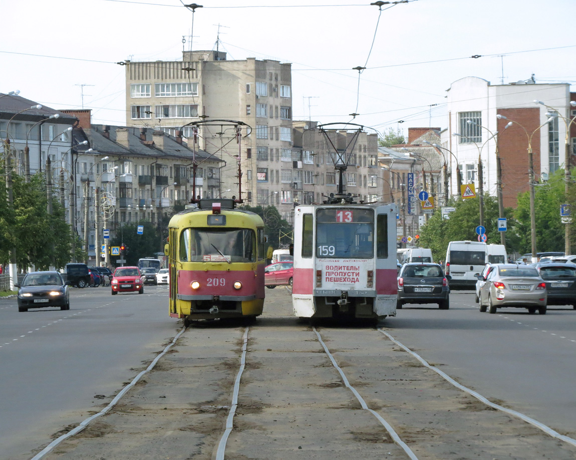 Тверь, Tatra T3SU № 209; Тверь, 71-608К № 159; Тверь — Трамвайные линии: Центральный район