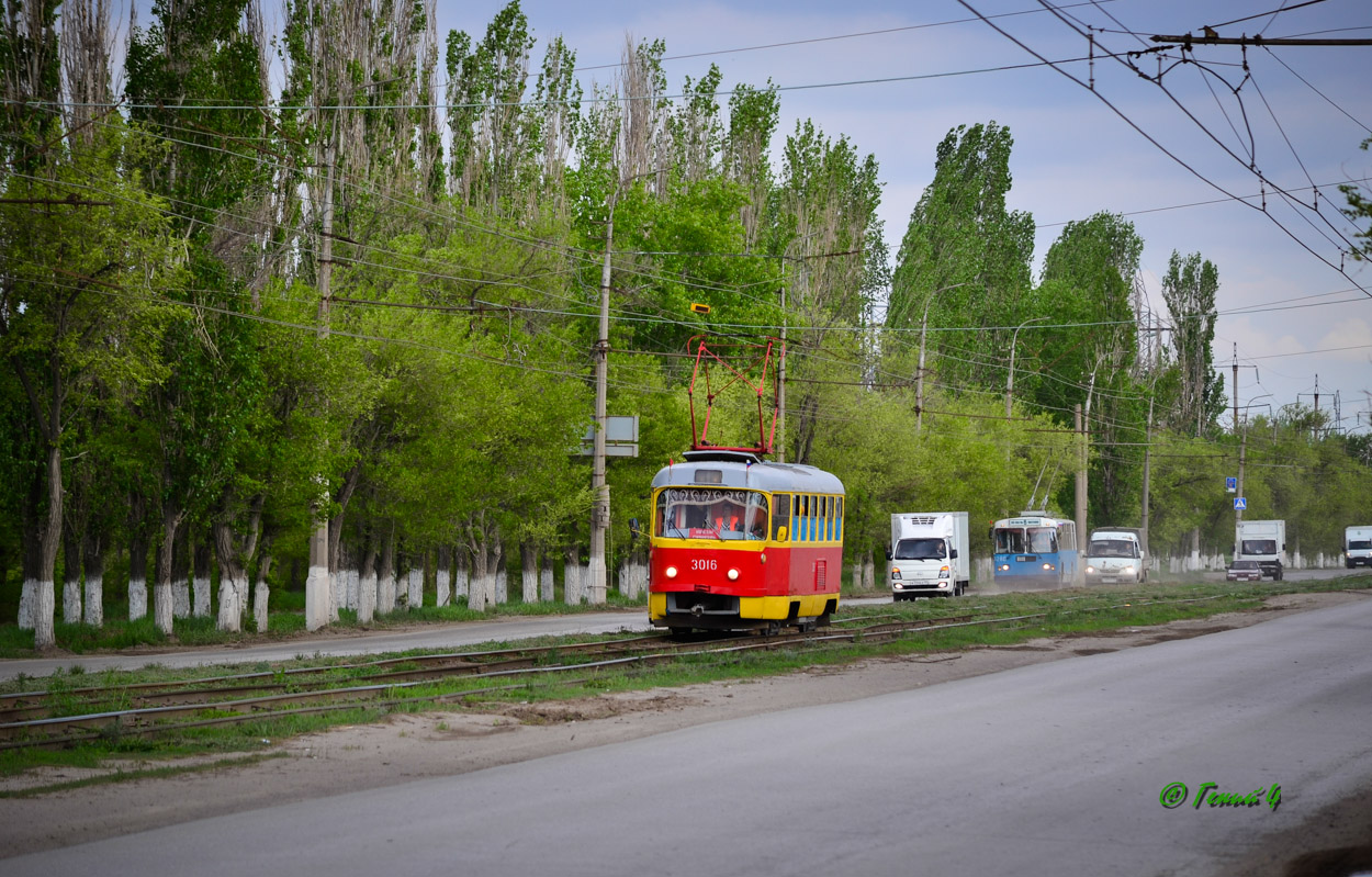 Волгоград, Tatra T3SU (двухдверная) № 3016