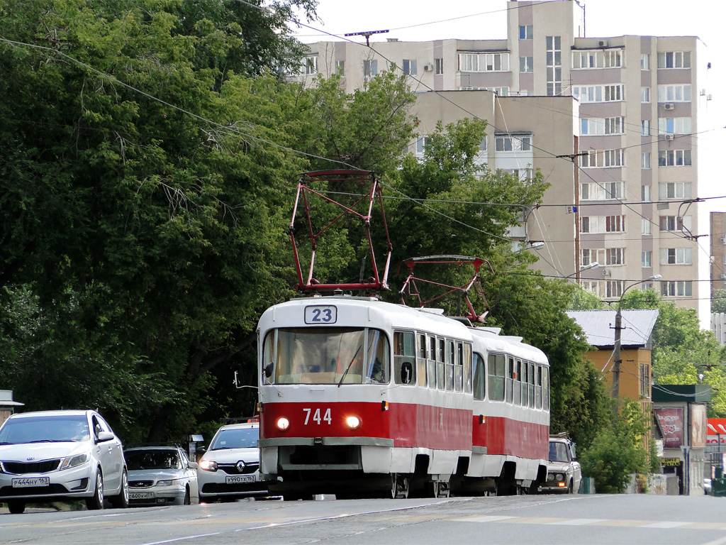 Самара, Tatra T3SU (двухдверная) № 744