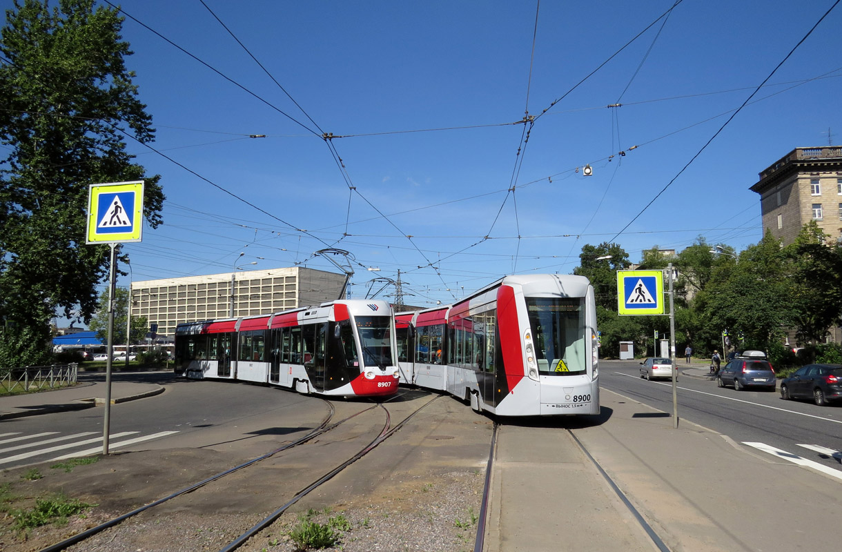 Санкт-Петербург, 71-801 (Alstom Citadis 301 CIS) № 8907; Санкт-Петербург, 71-801 (Alstom Citadis 301 CIS) № 8900