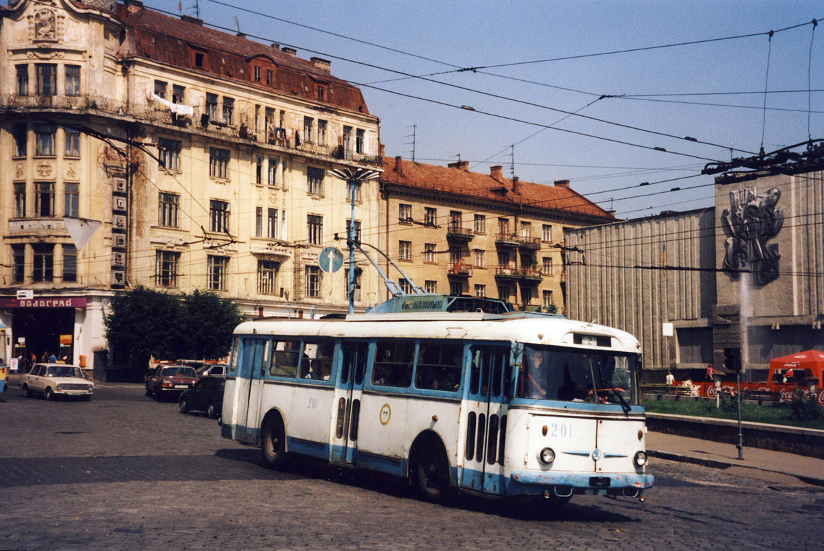 Черновцы, Škoda 9TrH25 № 201; Черновцы — Исторические фотографии (1992-2000 годов)