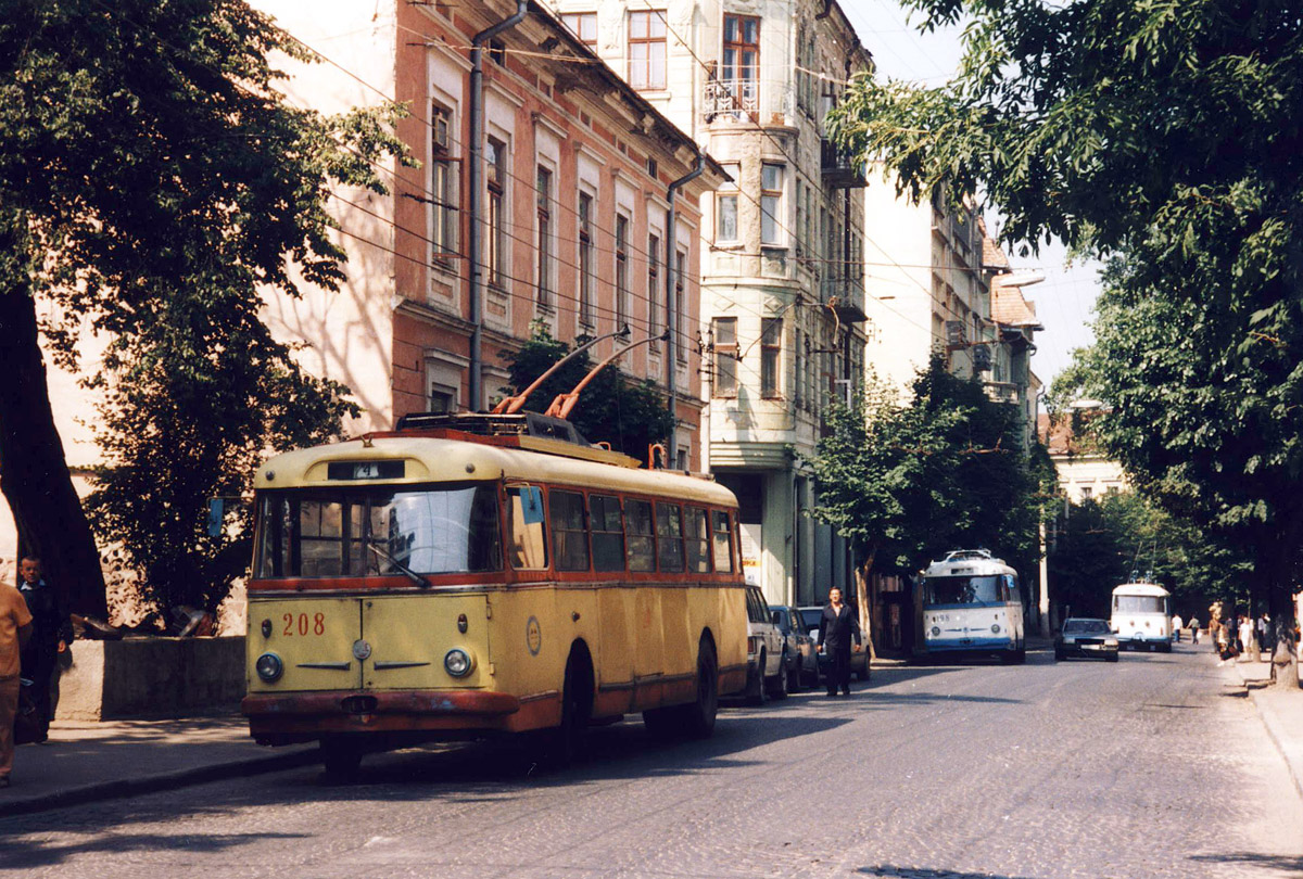 Черновцы, Škoda 9TrH27 № 208; Черновцы, Škoda 9TrH25 № 198; Черновцы — Исторические фотографии (1992-2000 годов)