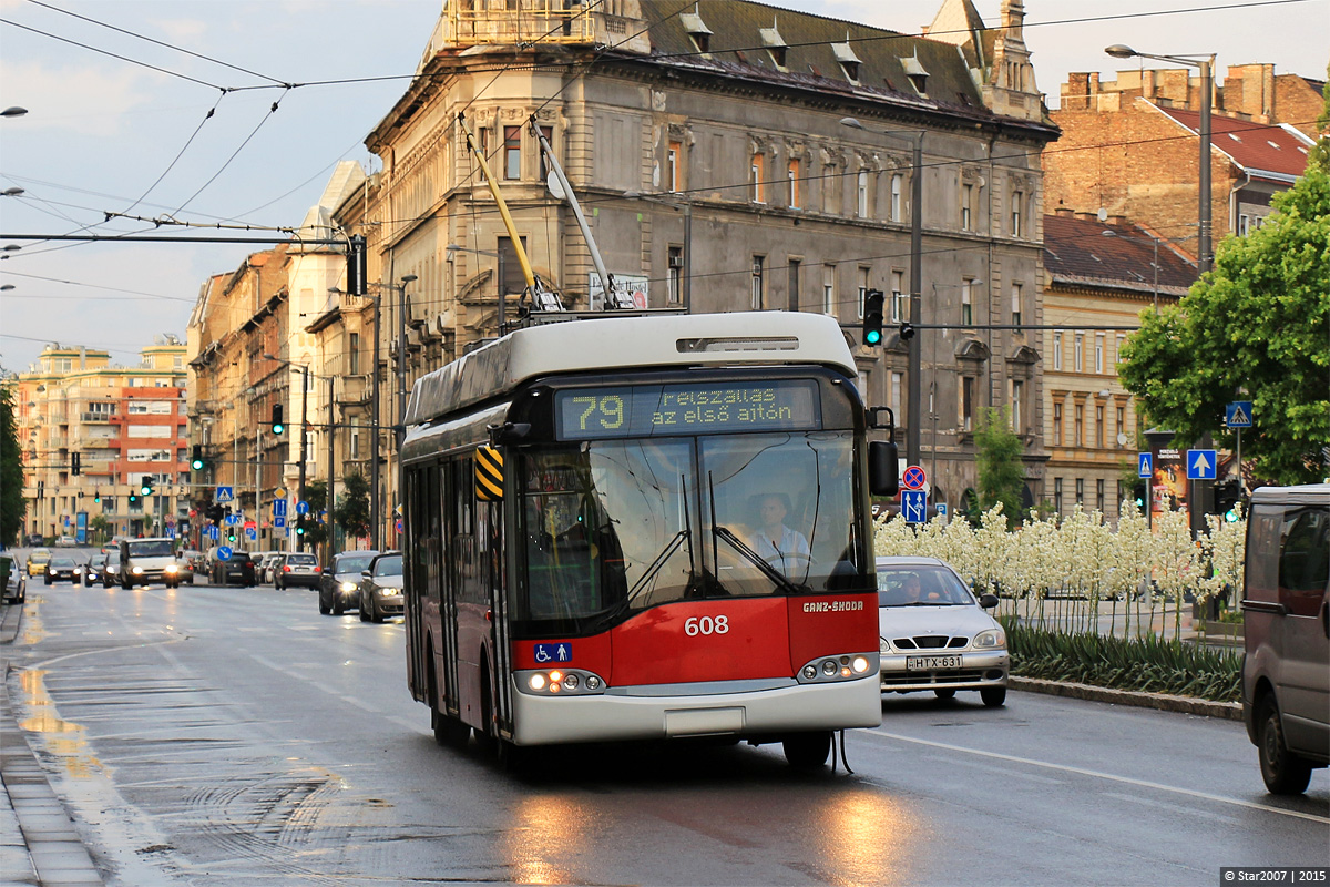 Будапешт, Solaris Trollino II 12 Ganz-Škoda B № 608