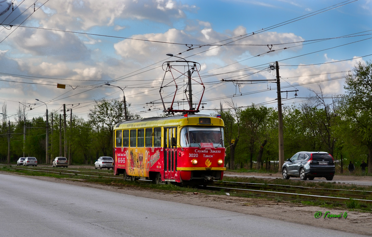 Волгоград, Tatra T3SU (двухдверная) № 3020