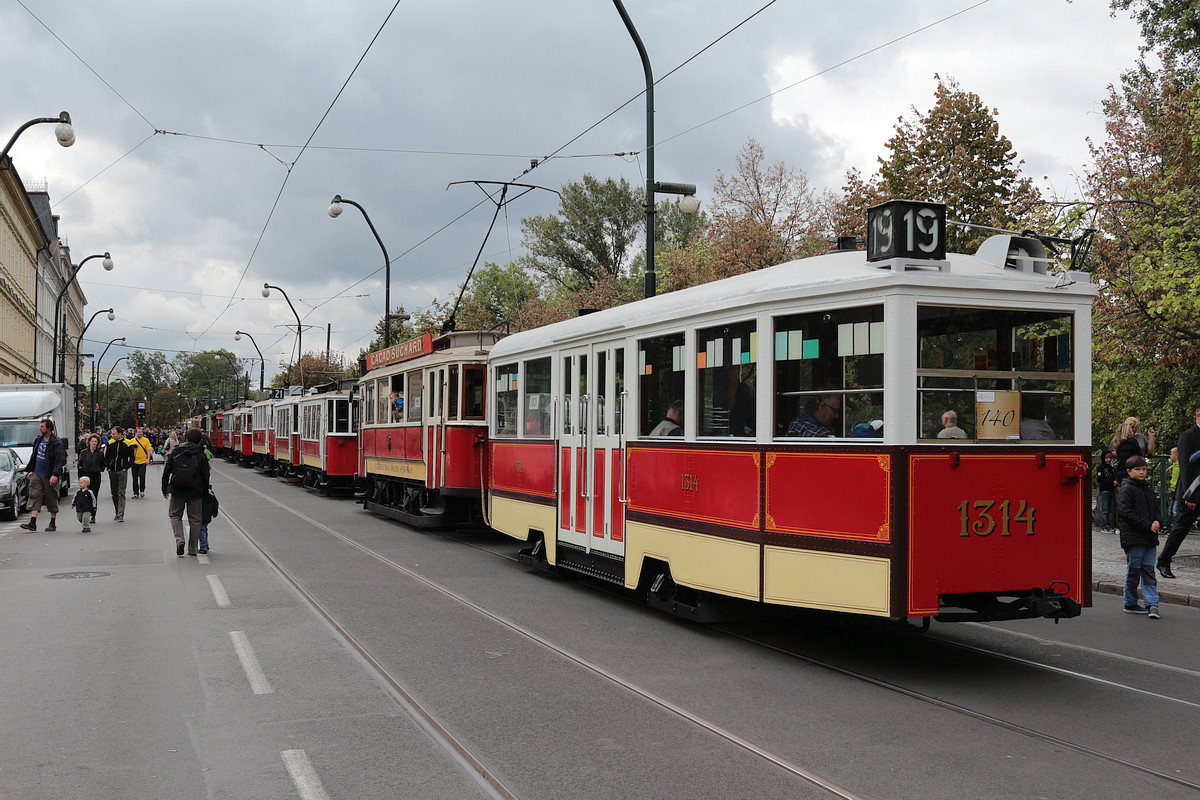 Praha, Ringhoffer 1301-1580 series č. 1314; Praha — 140th anniversary of Prague's urban transport Praha, Ringhoffer 1301-1580 series č. 1314; Praha — 140th anniversary of Prague's urban transport