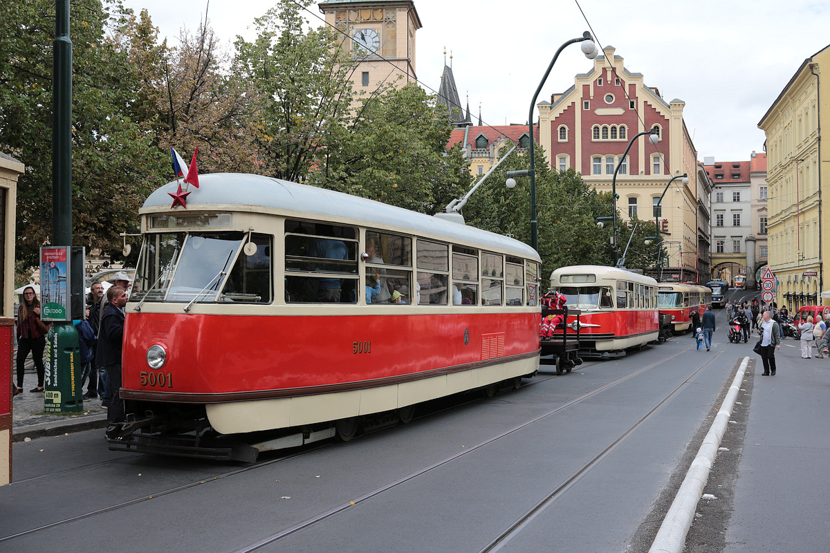 Praha, Tatra T1 č. 5001; Praha — 140th anniversary of Prague's urban transport Praha, Tatra T1 č. 5001; Praha — 140th anniversary of Prague's urban transport