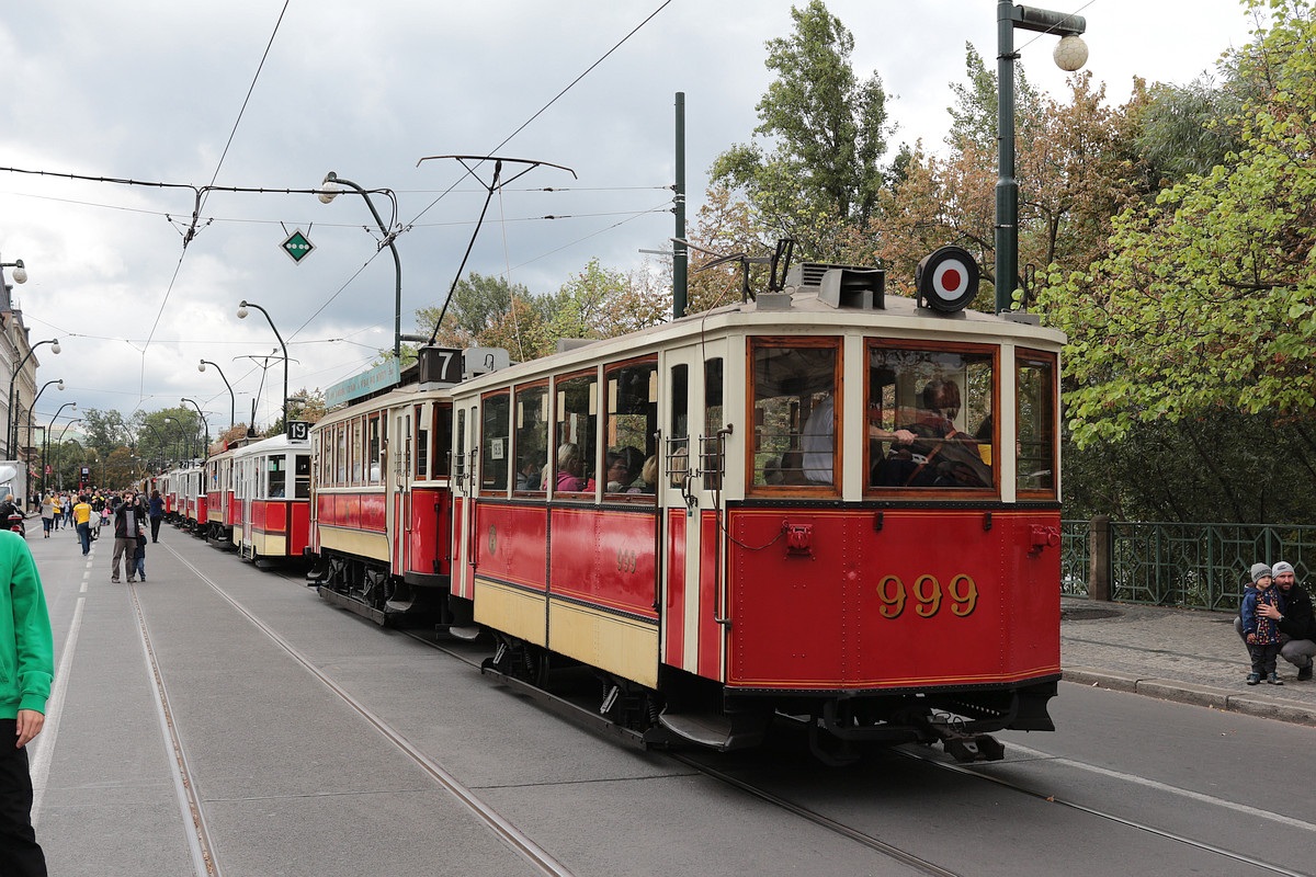 Prague, Ringhoffer 805-1219 series № 999; Prague — 140th anniversary of Prague's urban transport Prague, Ringhoffer 805-1219 series № 999; Prague — 140th anniversary of Prague's urban transport