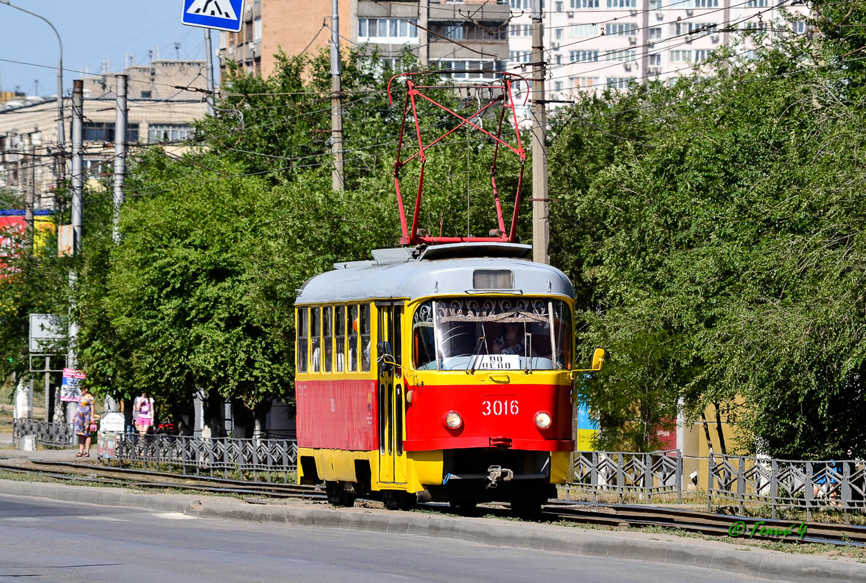 Волгоград, Tatra T3SU (двухдверная) № 3016