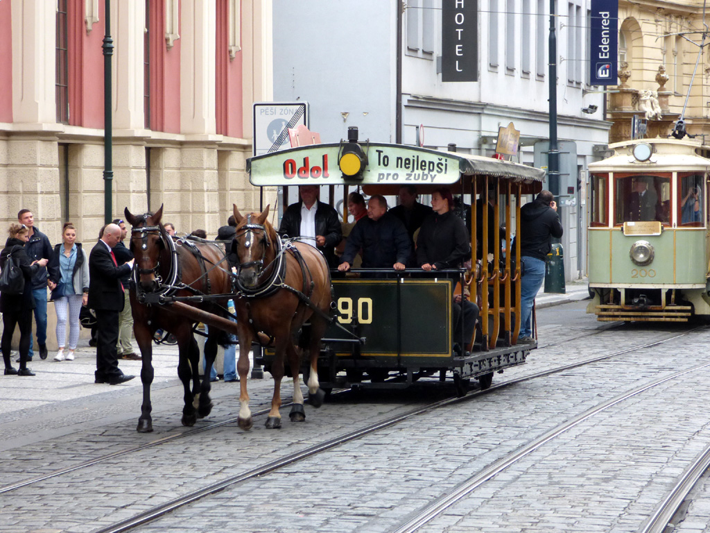 Praha, Ringhoffer horse car № 90; Praha — 140th anniversary of Prague's urban transport Praha, Ringhoffer horse car № 90; Praha — 140th anniversary of Prague's urban transport