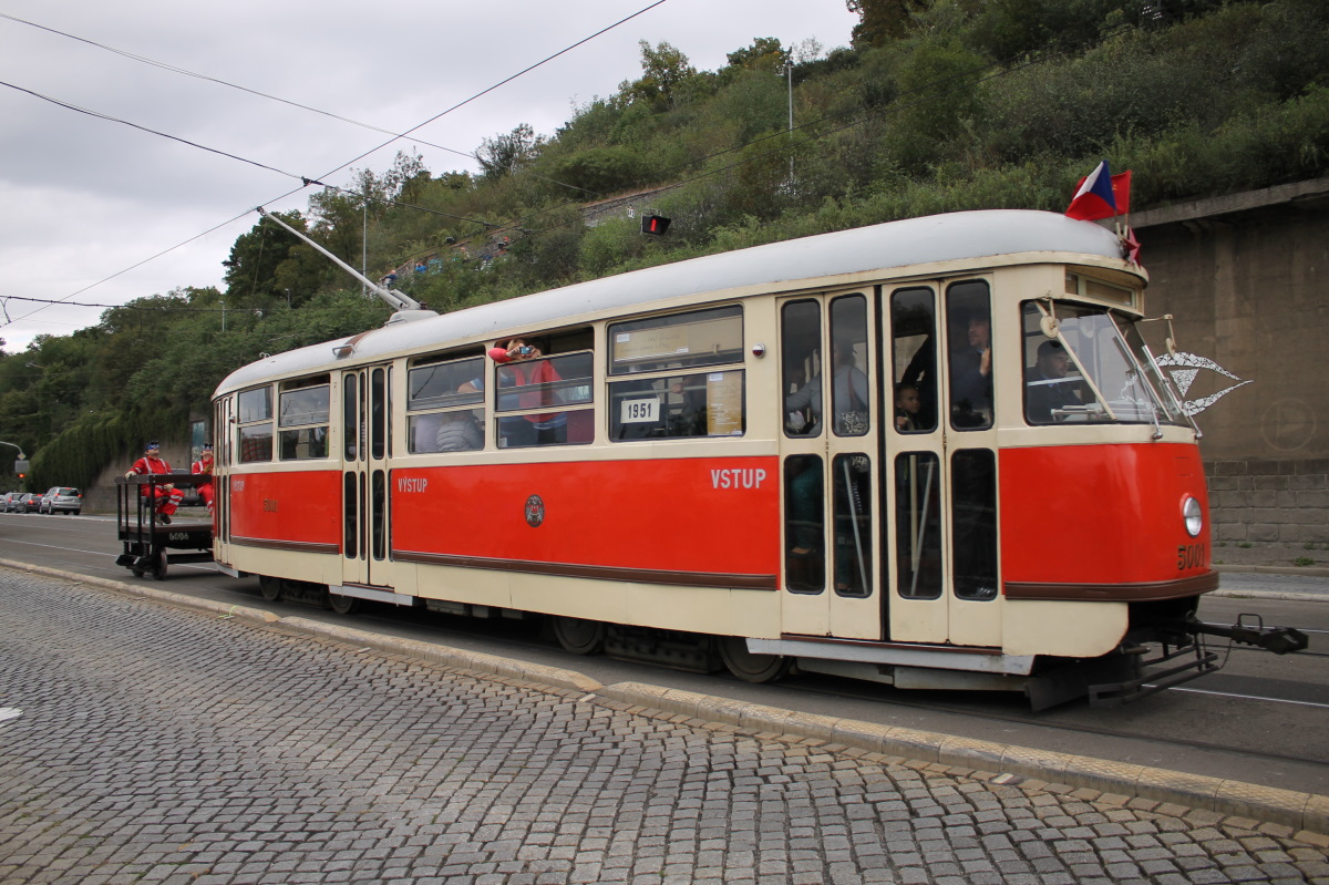 Prag, Tatra T1 Nr. 5001; Prag — 140th anniversary of Prague's urban transport