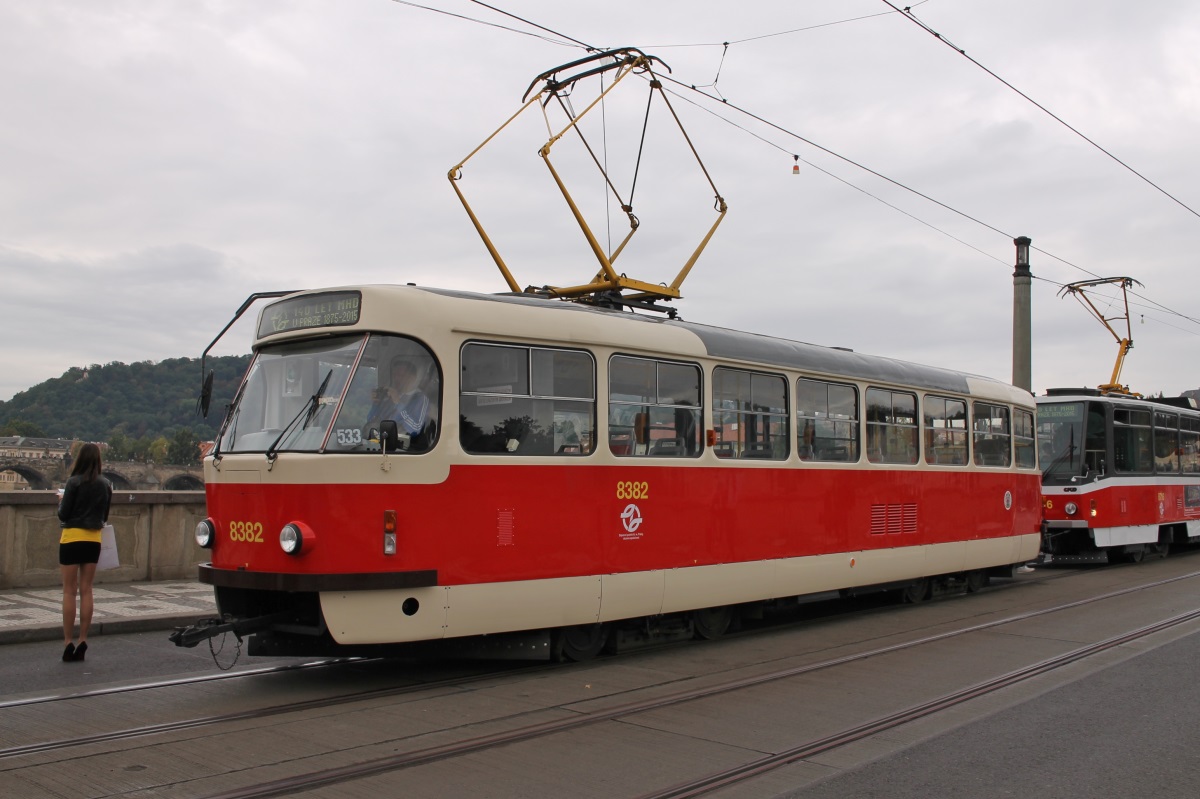 Prague, Tatra T3R.P № 8382; Prague — 140th anniversary of Prague's urban transport Prague, Tatra T3R.P № 8382; Prague — 140th anniversary of Prague's urban transport