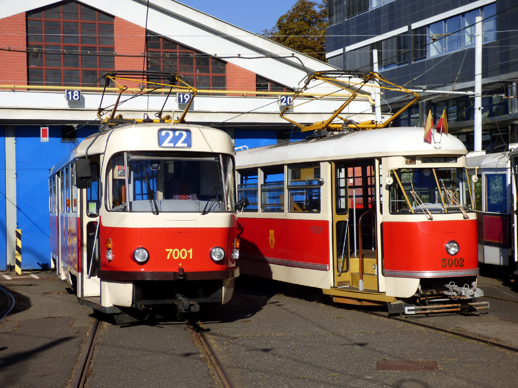 Прага, Tatra T3SU № 7001; Прага — 140 лет городскому транспорту в Праге; Прага — Трамвайные депо