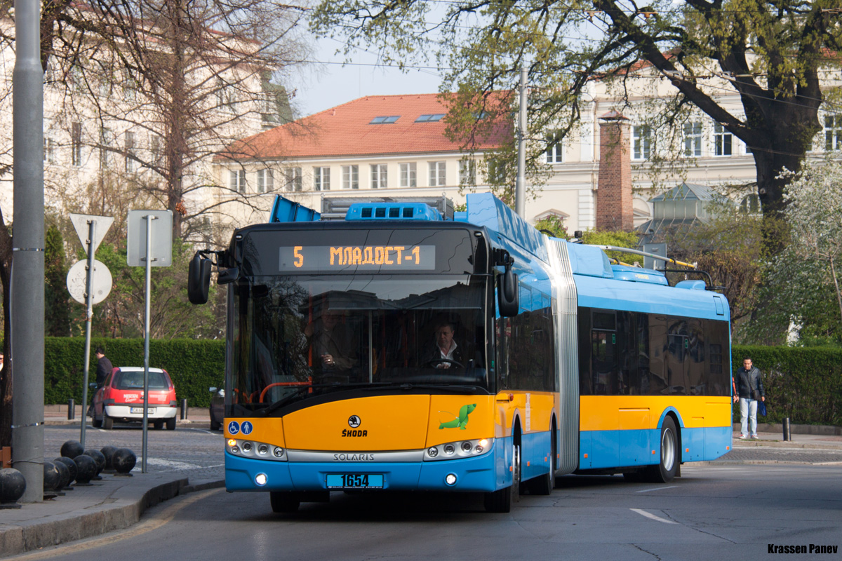Sofia, Škoda 27Tr Solaris III nr. 1654; Sofia — Official Launch of the new trolleybuses Škoda 27Tr — 04.04.2014