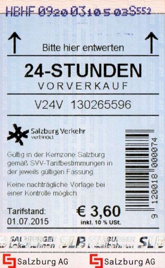 Зальцбург — Проездные документы