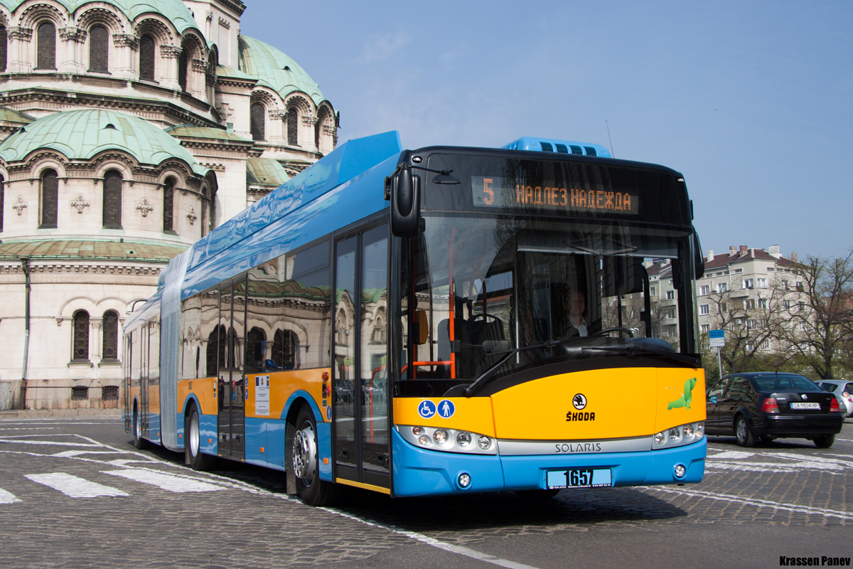 Sofia, Škoda 27Tr Solaris III Nr. 1657; Sofia — Official Launch of the new trolleybuses Škoda 27Tr — 04.04.2014