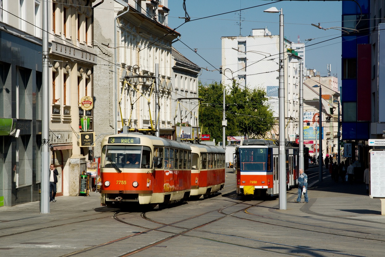 Братислава, Tatra T3SUCS № 7755; Братислава, Tatra T6A5 № 7950