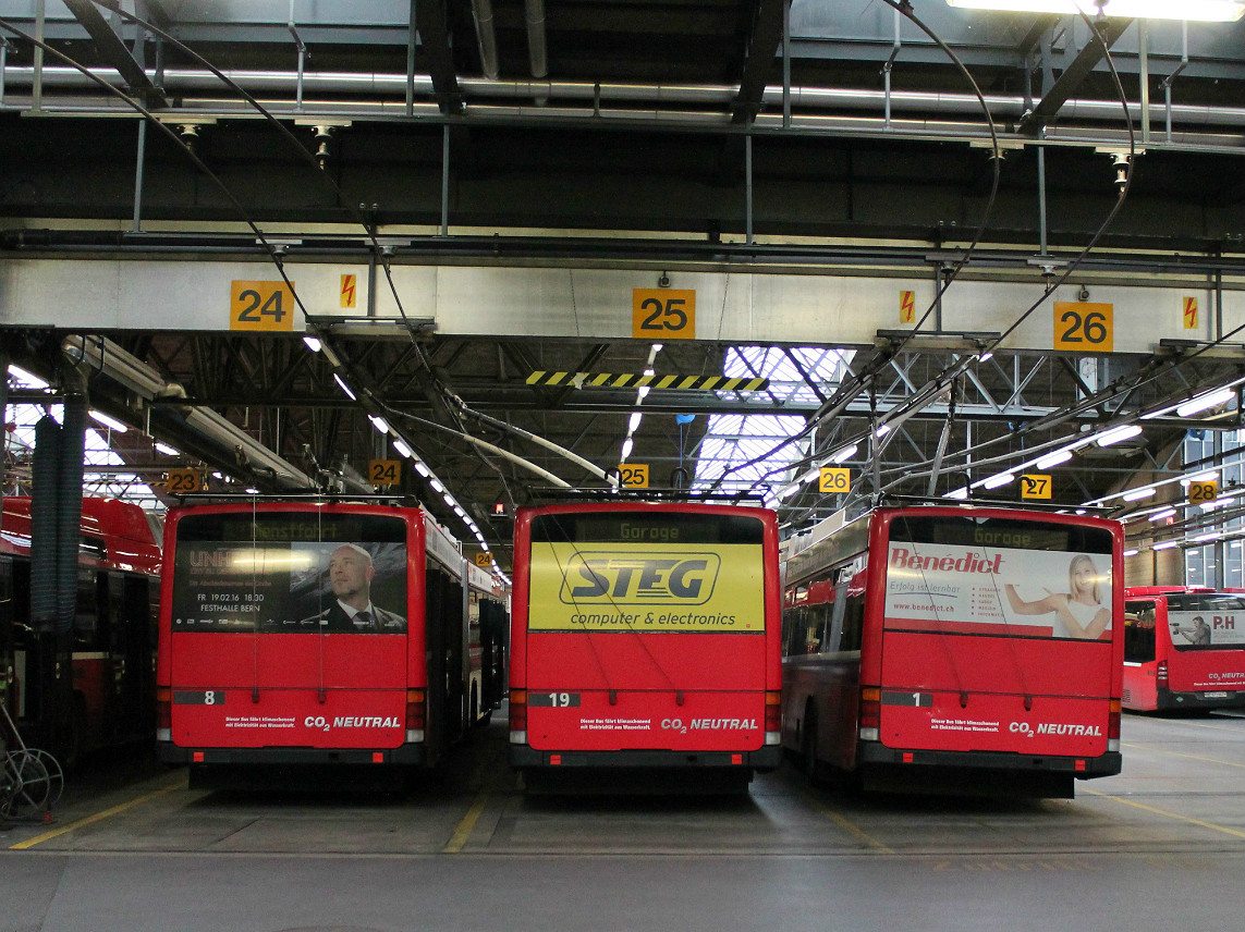 Берн, Hess SwissTrolley 2 (BGT-N1) № 8; Берн, Hess SwissTrolley 2 (BGT-N1) № 19; Берн, Hess SwissTrolley 2 (BGT-N1) № 1 Берн, Hess SwissTrolley 2 (BGT-N1) № 8; Берн, Hess SwissTrolley 2 (BGT-N1) № 19; Берн, Hess SwissTrolley 2 (BGT-N1) № 1