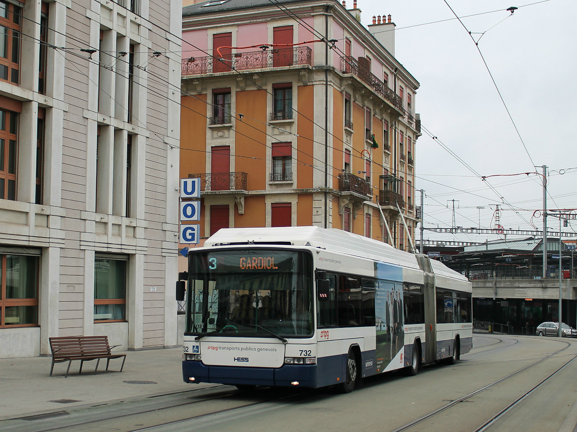 Женева, Hess SwissTrolley 3 (BGT-N2C) № 732