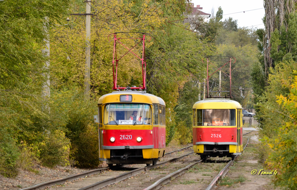 Волгоград, Tatra T3SU (двухдверная) № 2620; Волгоград, Tatra T3SU (двухдверная) № 2526