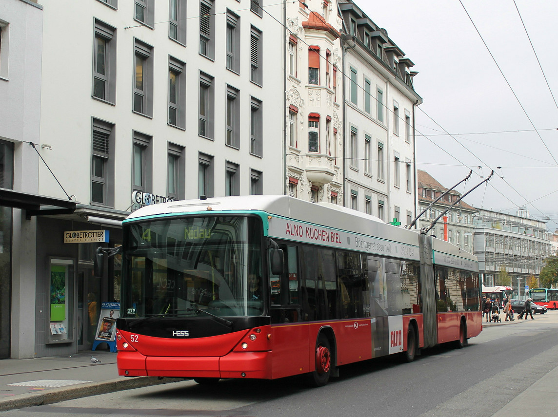 Biel, Hess SwissTrolley 3 (BGT-N2C) č. 52