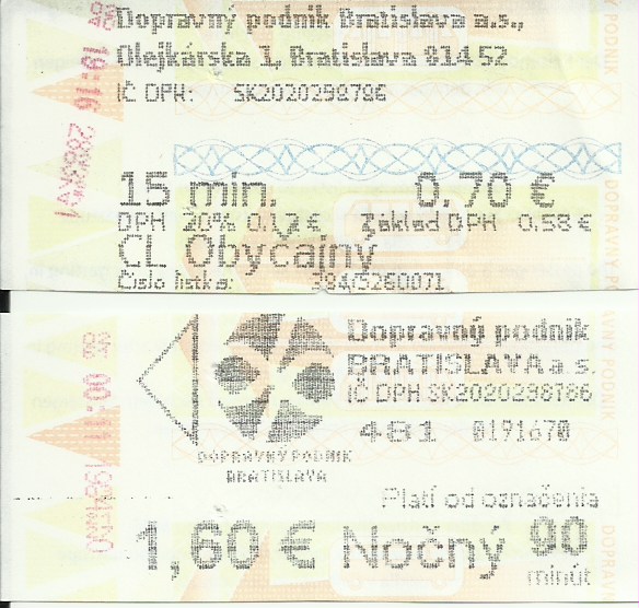 Братислава — Проездные документы
