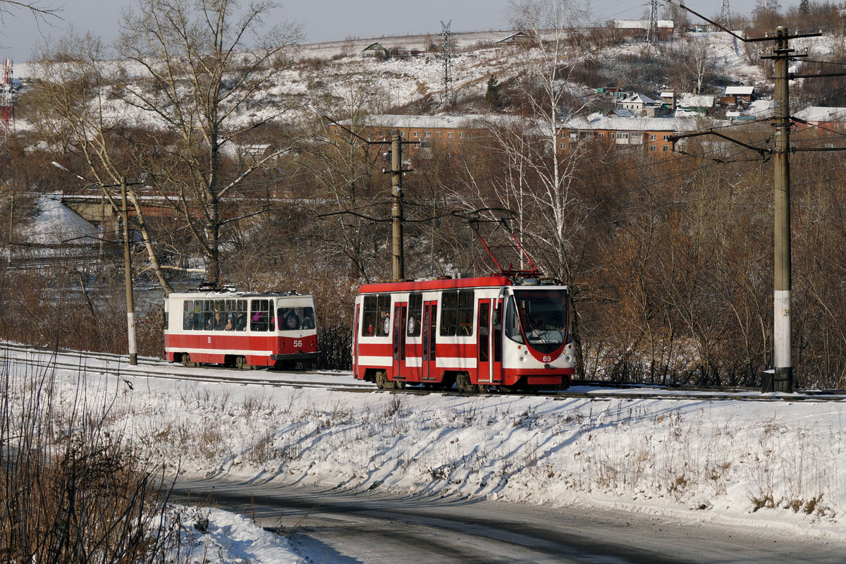 Осинники, 71-132 (ЛМ-93) № 56; Осинники, 71-134А (ЛМ-99АВН) № 69