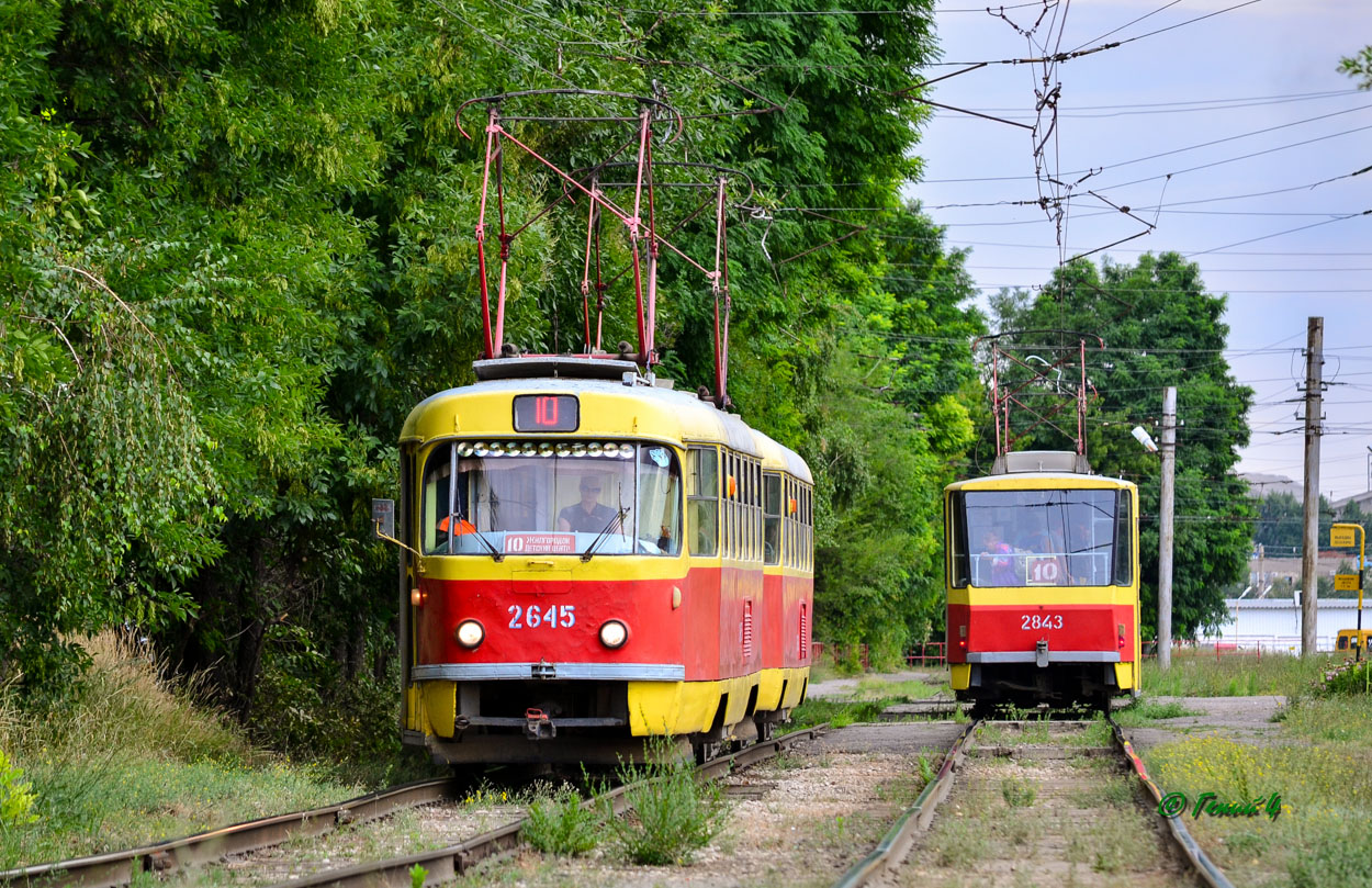 Волгоград, Tatra T3SU (двухдверная) № 2645; Волгоград, Tatra T6B5SU № 2843