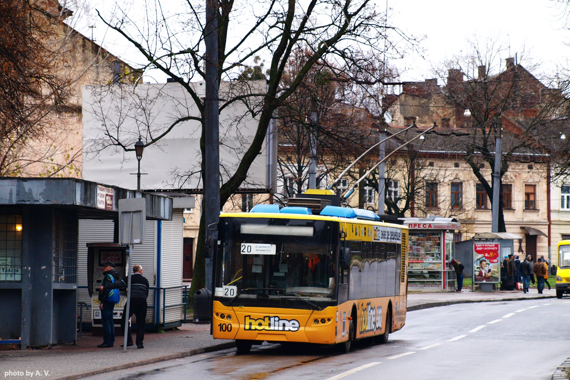 Львов, ЛАЗ E183D1 № 100