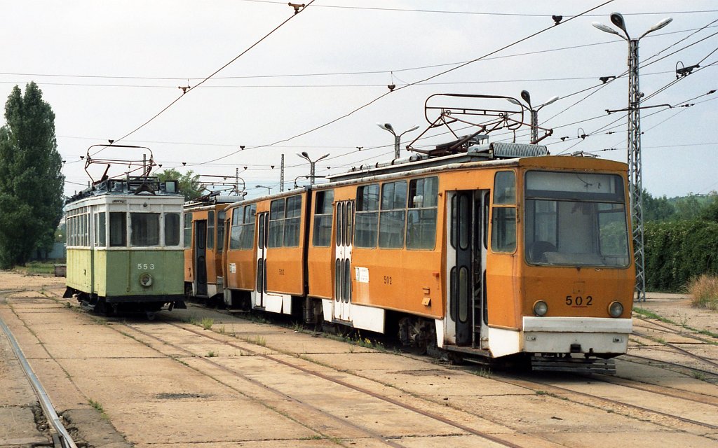 Sofia, MAN/Siemens č. 553; Sofia, T6M-400 (Sofia-100) č. 502; Sofia — Historical — Тramway photos (1990–2010)