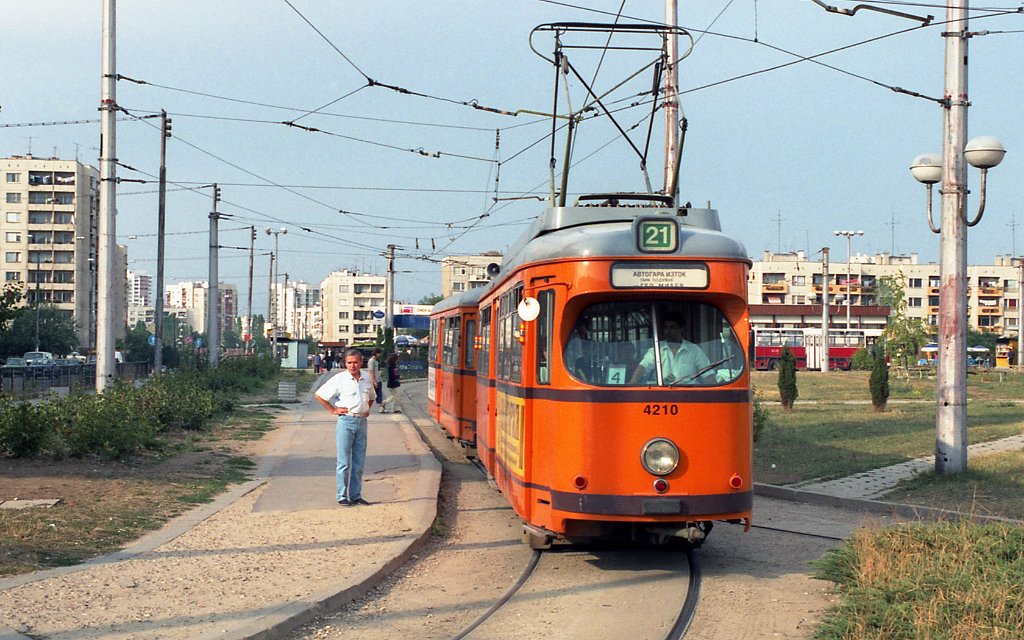 Sofia, Duewag T4 Nr 4210; Sofia — Historical — Тramway photos (1990–2010)