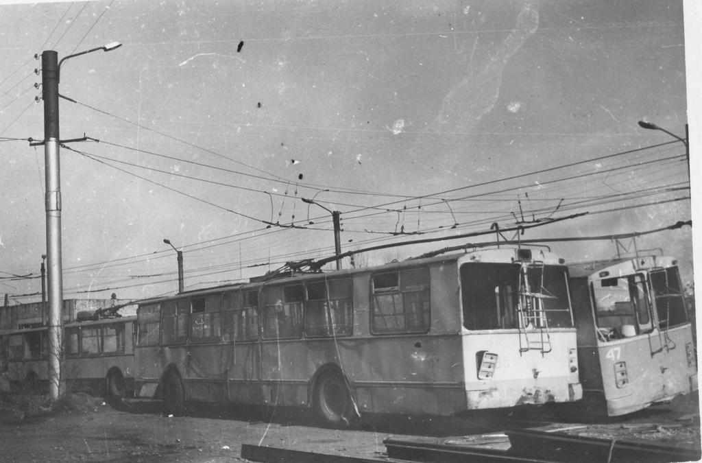 Karaganda, ZiU-682V # 35; Karaganda, ZiU-682V # 47; Karaganda — Old photos (up to 2000 year); Karaganda — Trolleybus Depot