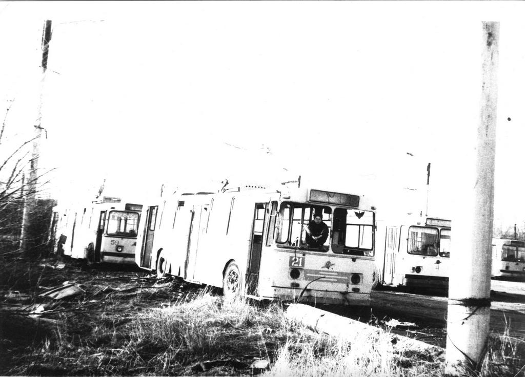 Karaganda, ZiU-682V Br. 59; Karaganda, ZiU-682V Br. 21; Karaganda — Old photos (up to 2000 year); Karaganda — Trolleybus Depot