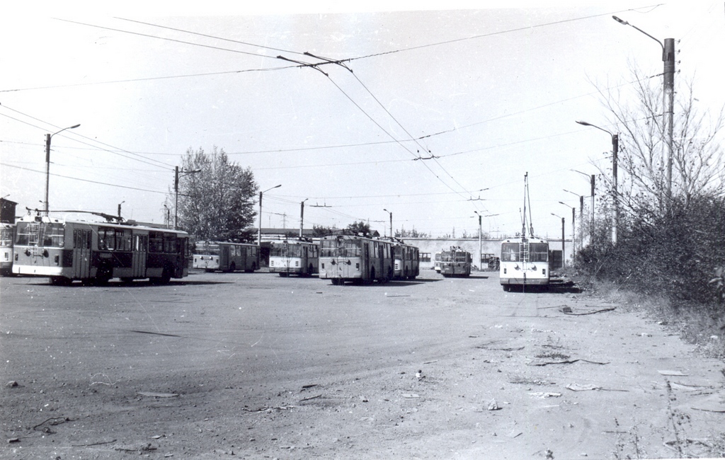 Karaganda, ZiU-682V-012 [V0A] Br. 74; Karaganda, ZiU-682V [V00] Br. 6; Karaganda, ZiU-682V-012 [V0A] Br. 71; Karaganda, ZiU-682V Br. 53; Karaganda, ZiU-682V [V00] Br. 8; Karaganda, ZiU-682V-012 [V0A] Br. 19; Karaganda — Old photos (up to 2000 year); Karaganda — Trolleybus Depot