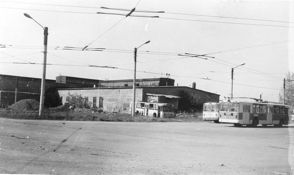 Karaganda, ZiU-682V # 21; Karaganda, ZiU-682V-012 [V0A] # 74; Karaganda — Old photos (up to 2000 year); Karaganda — Trolleybus Depot