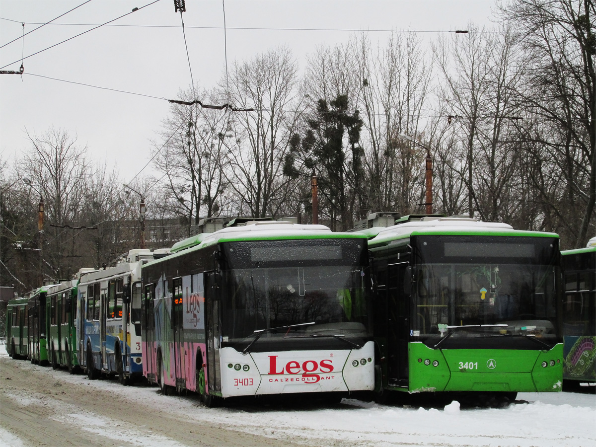Харьков, ЛАЗ E183A1 № 3403; Харьков, ЛАЗ E183A1 № 3401