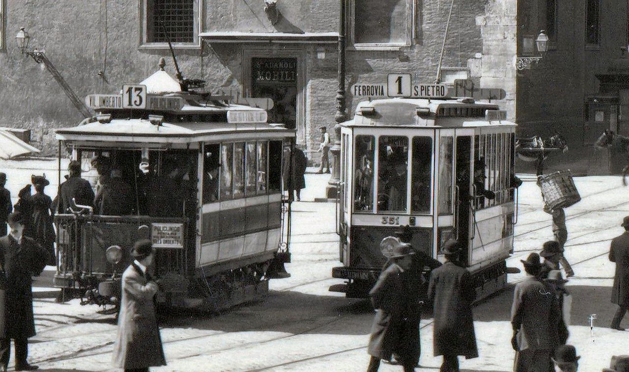 Rzym, Brill 2-axle motor car Nr 281; Rzym, 2-axle motor car Nr 351; Rzym — Old photos
