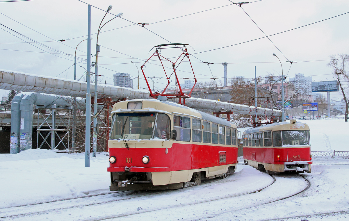 Екатеринбург, Tatra T3SU № 181; Екатеринбург, Tatra T3SU № 665