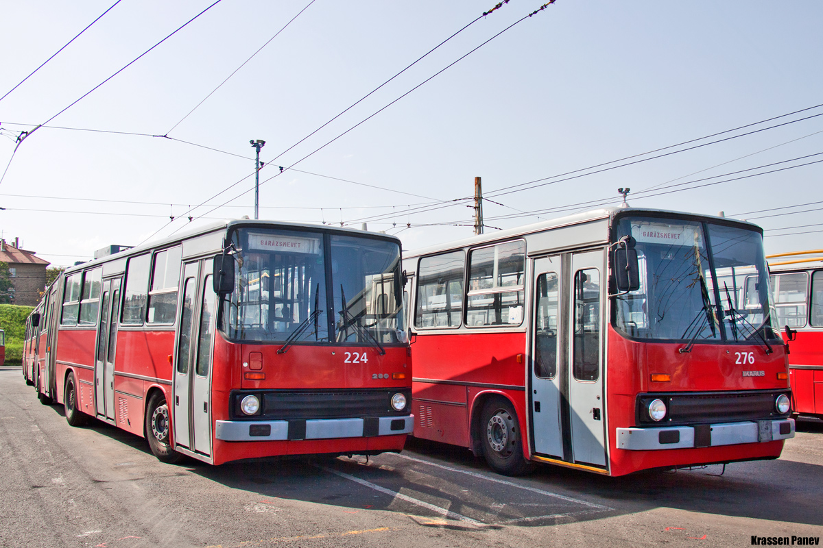 Budapešť, Ikarus 280.94 č. 224; Budapešť, Ikarus 280.94 č. 276; Budapešť — Trolleybus depot