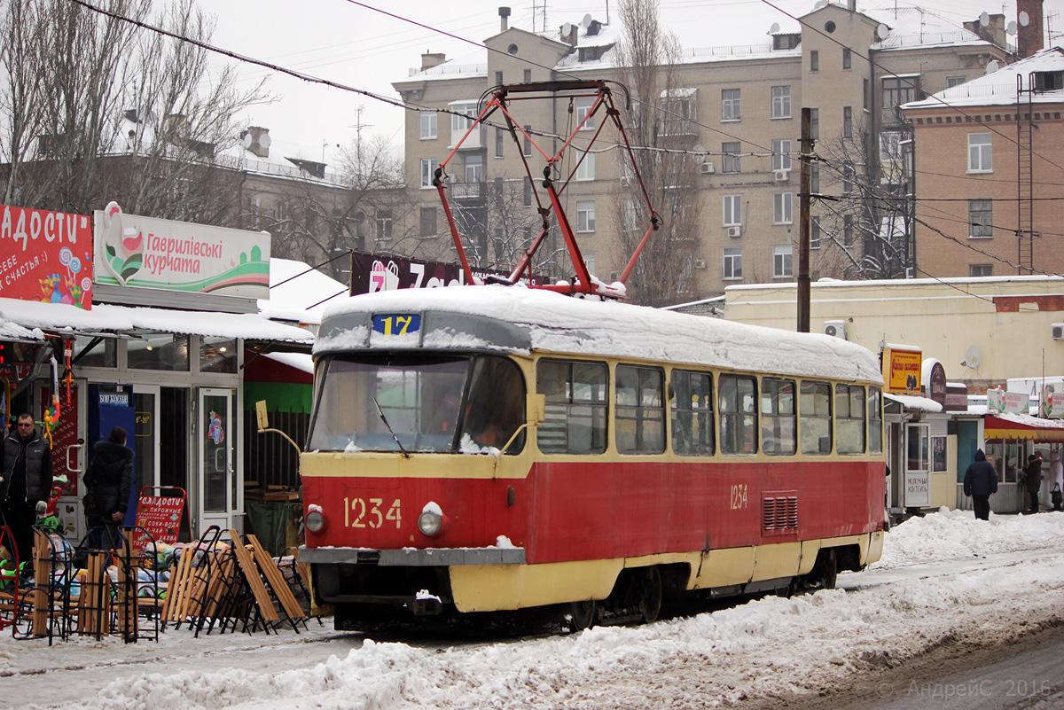 Днепр, Tatra T3SU (двухдверная) № 1234