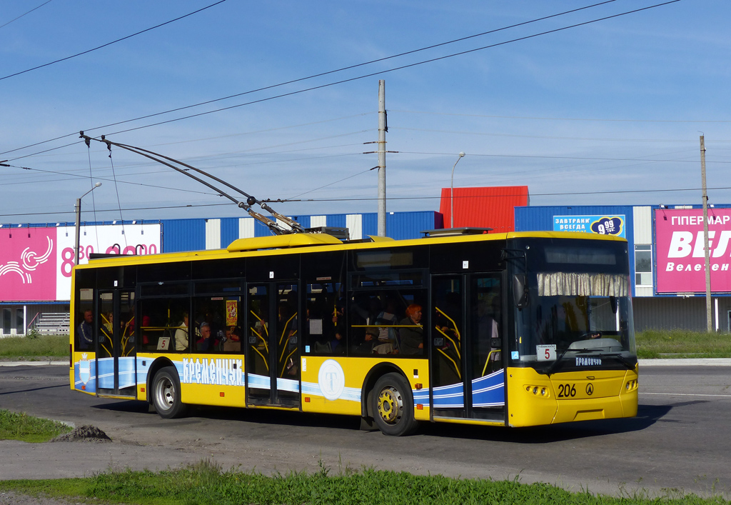 Кременчуг, ЛАЗ E183D1 № 206