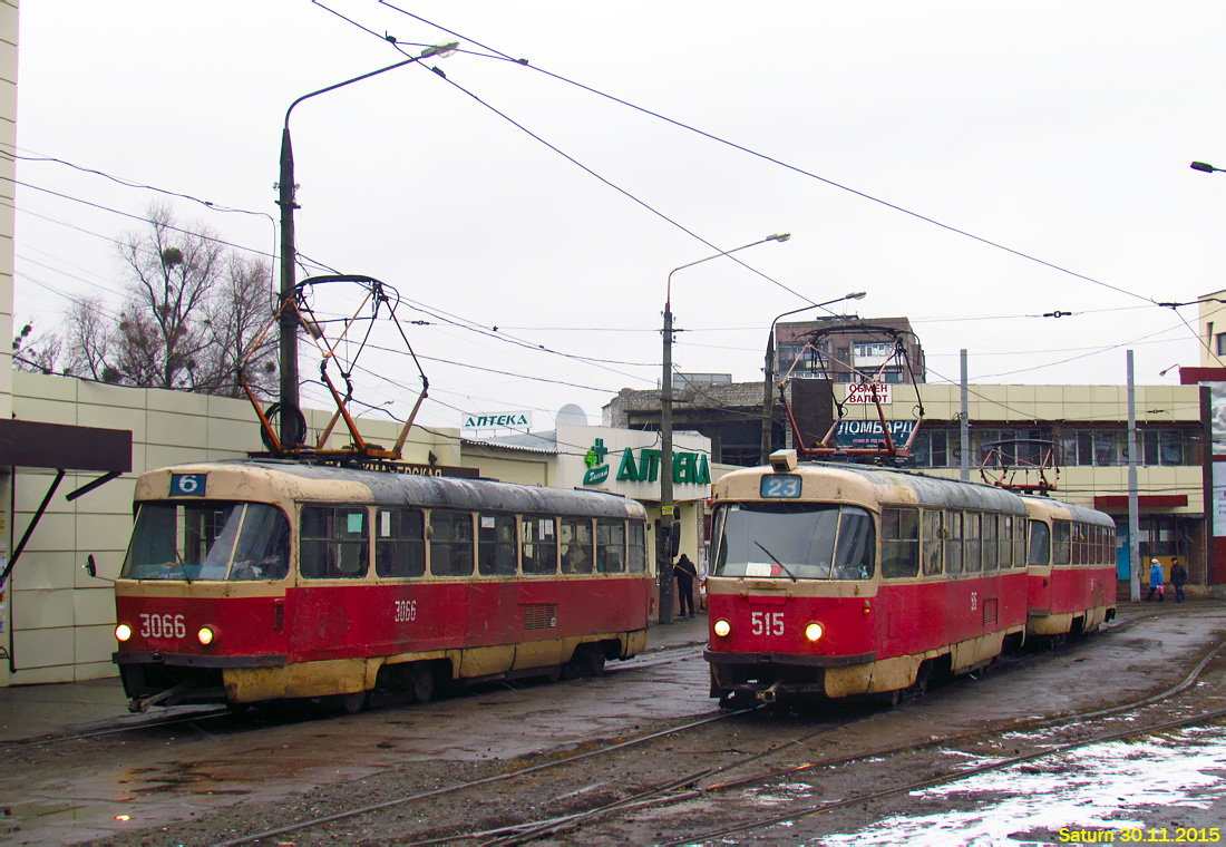 Kharkiv, Tatra T3SU N°. 3066; Kharkiv, Tatra T3SU N°. 515
