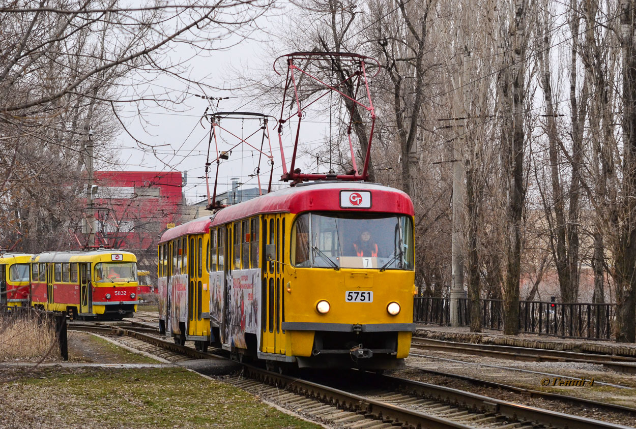 Volgograda, Tatra T3SU № 5751; Volgograda, Tatra T3SU № 5752